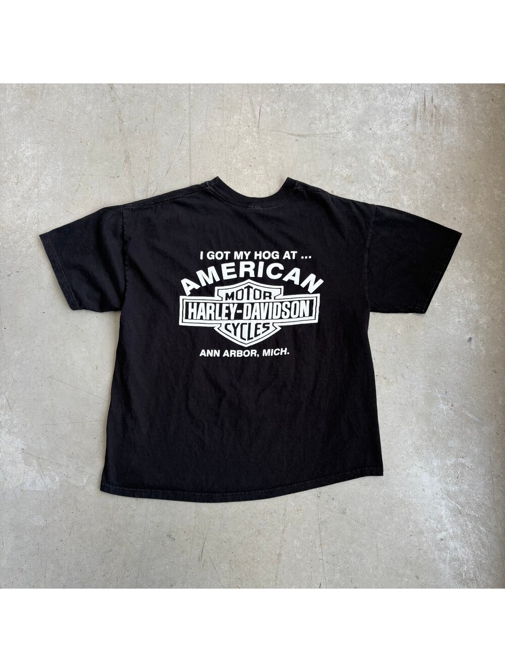 Vintage 2000s Harley Davidson "I Got My Hog" T-Shirt Large Black